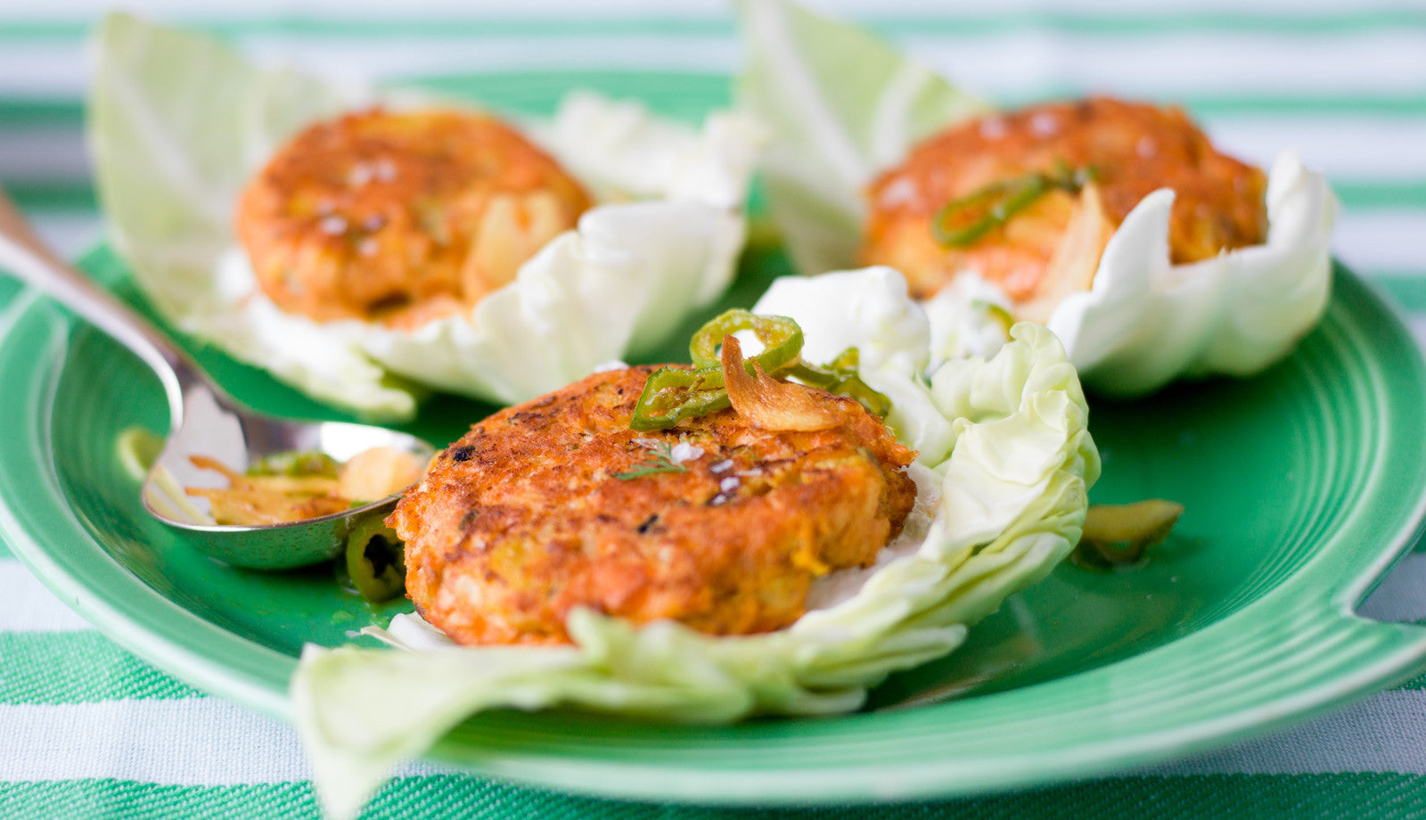 Wild Alaska Salmon Cakes with Spicy Turmeric Garlic