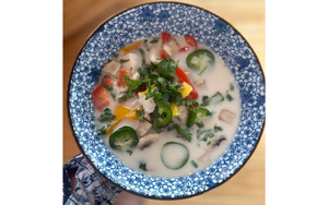 Thai Coconut Seafood Soup with halibut 